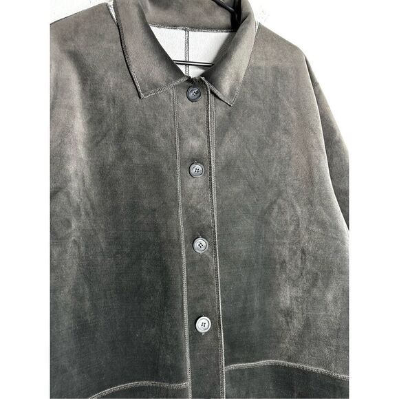 Kim Rogers Lightweight Jacket Gray Black Size 2X Barn Coat Button up - Picture 2 of 9